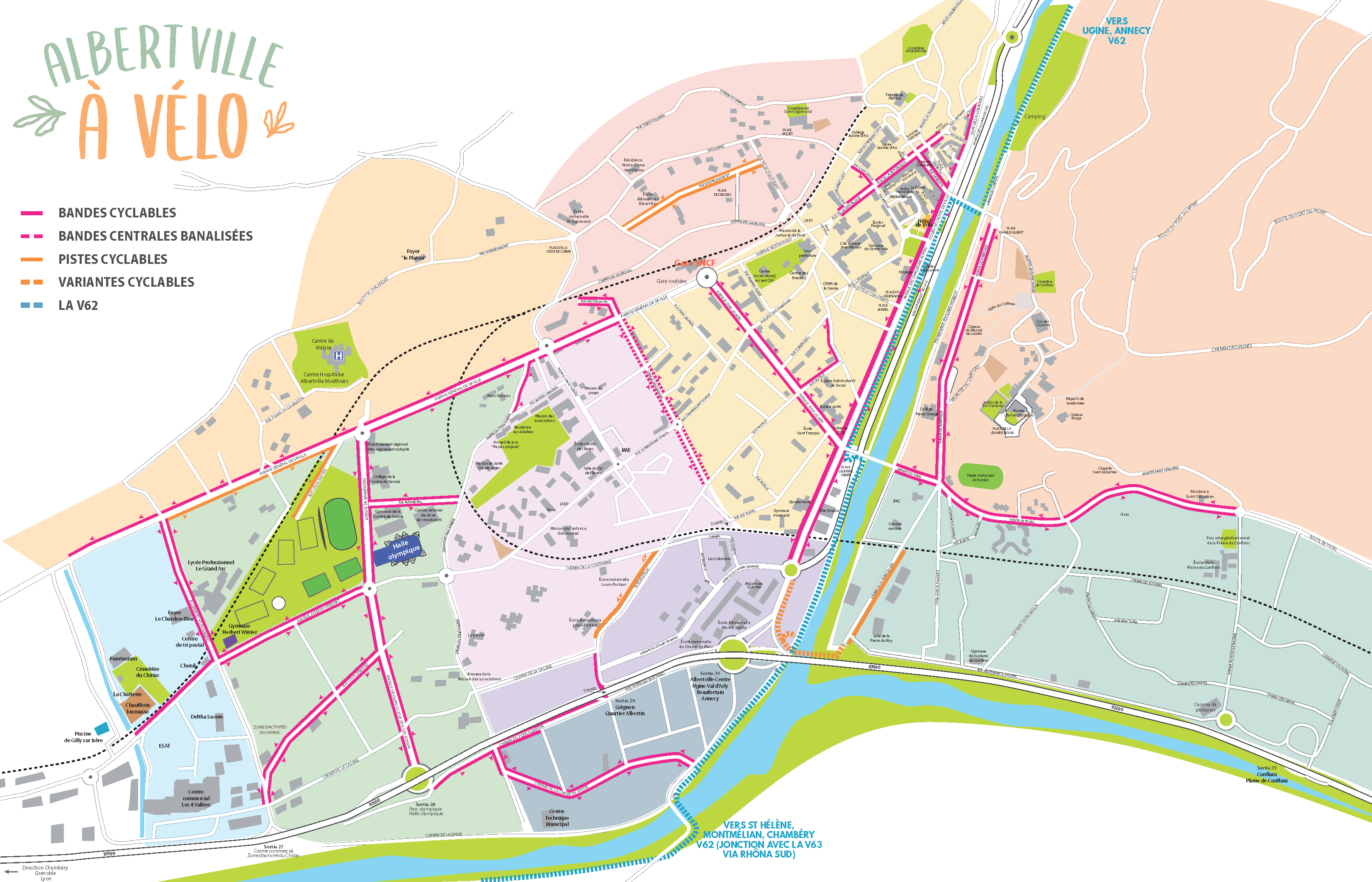 Albertville à vélo : la carte