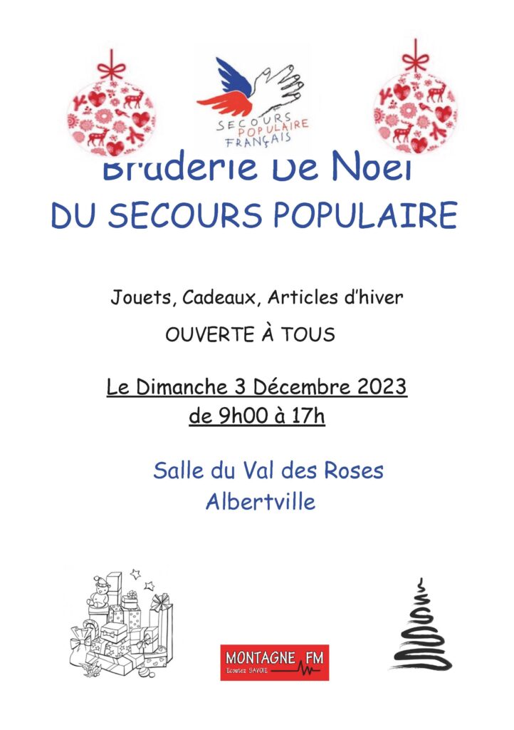 affiche braderie noel secours populaire