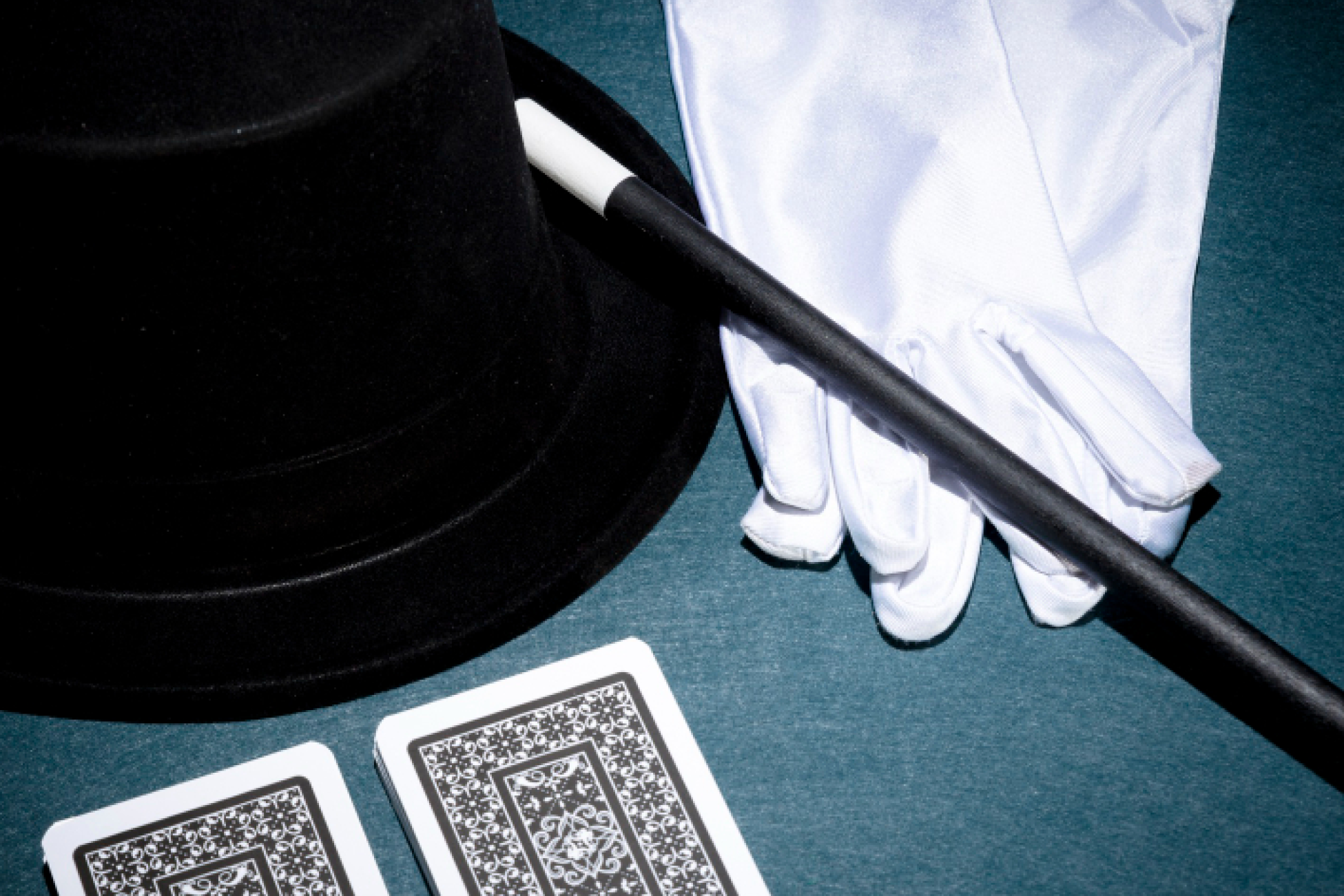 Magie, chapeau, cartes